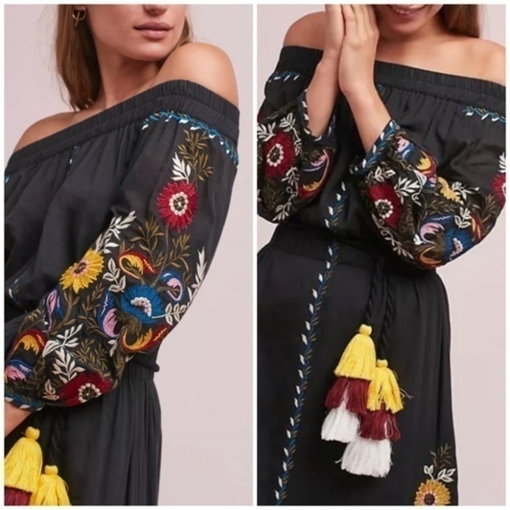 💋Rare Anthropologie Misa embroidery maxi dress size XS - Picture 2 of 12